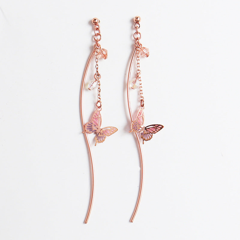 Butterfly Drop Earrings/Clip on Earrings