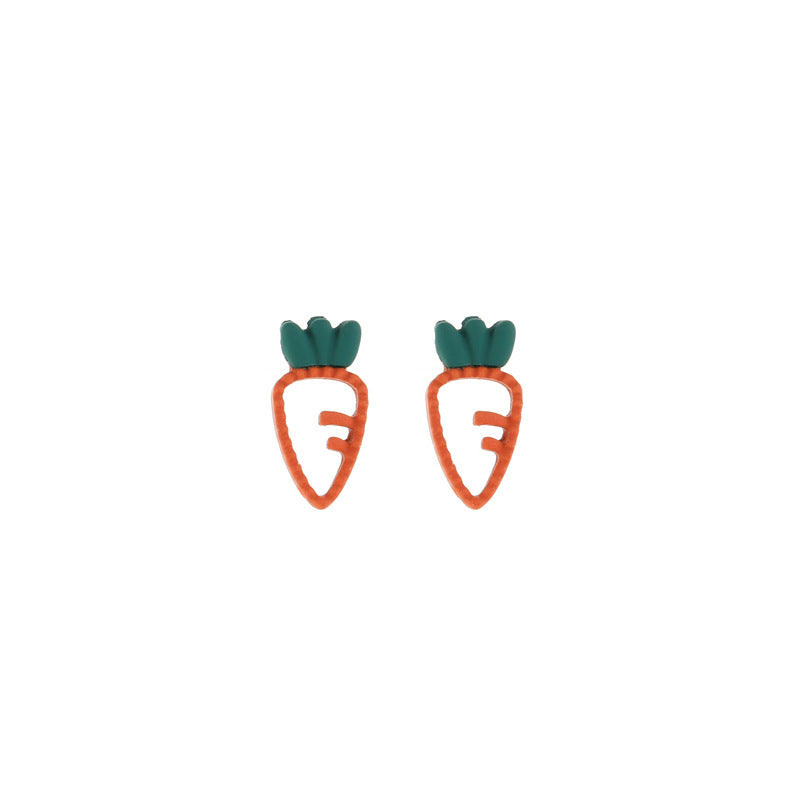 Carrot Graphic Stud Earrings