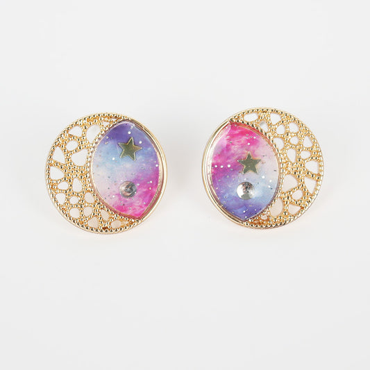 Galaxy Design Earrings/Clip on Earring