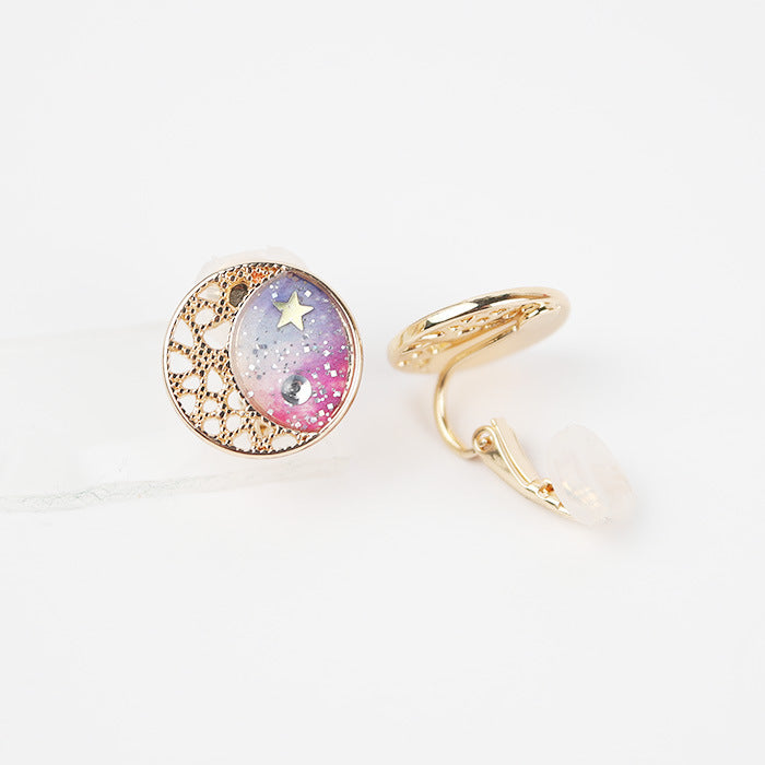 Galaxy Design Earrings/Clip on Earring