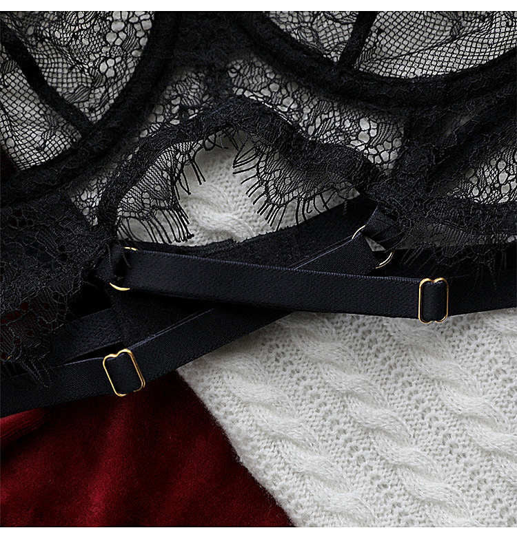 Bandage Garter Linked Choker Lingerie Matching Set