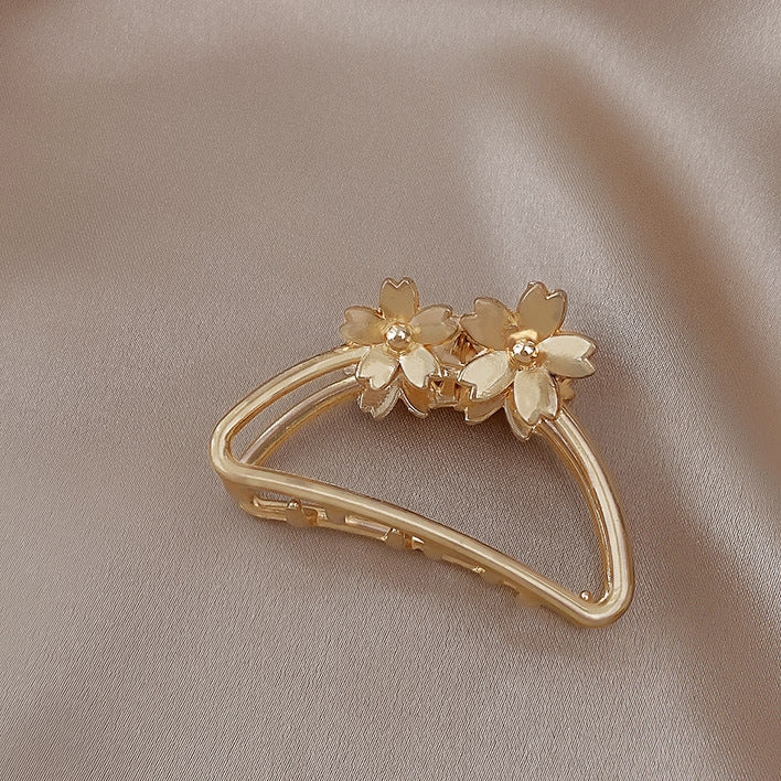 Floral Metal Solid Hair Claw #6