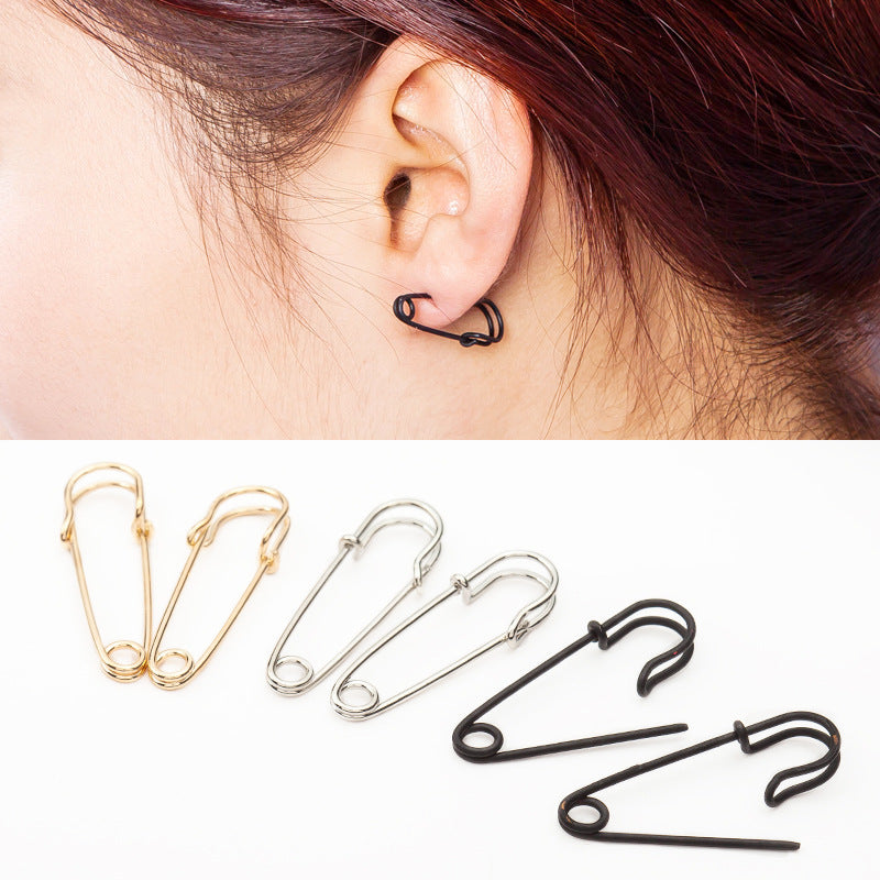 Safety Pin Design Earrings