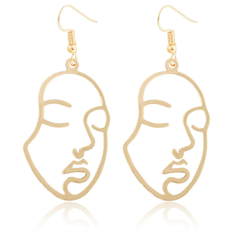 Hollow Face Design Earrings