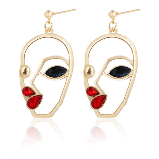 Hollow Face Design Earrings