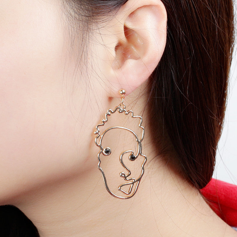 Hollow Face Design Earrings