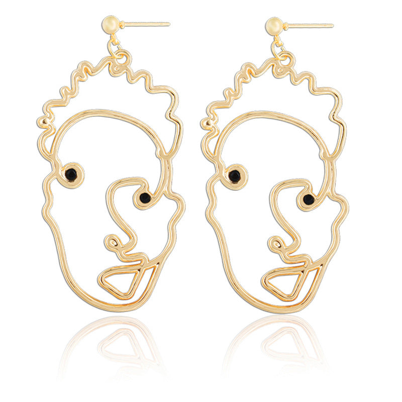 Hollow Face Design Earrings