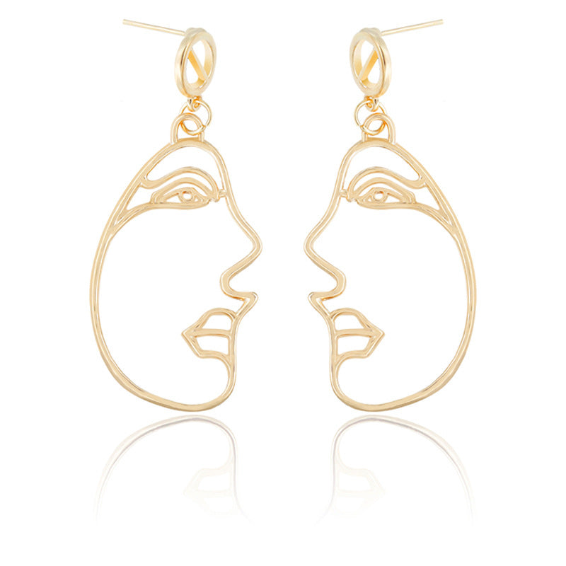 Hollow Face Design Earrings