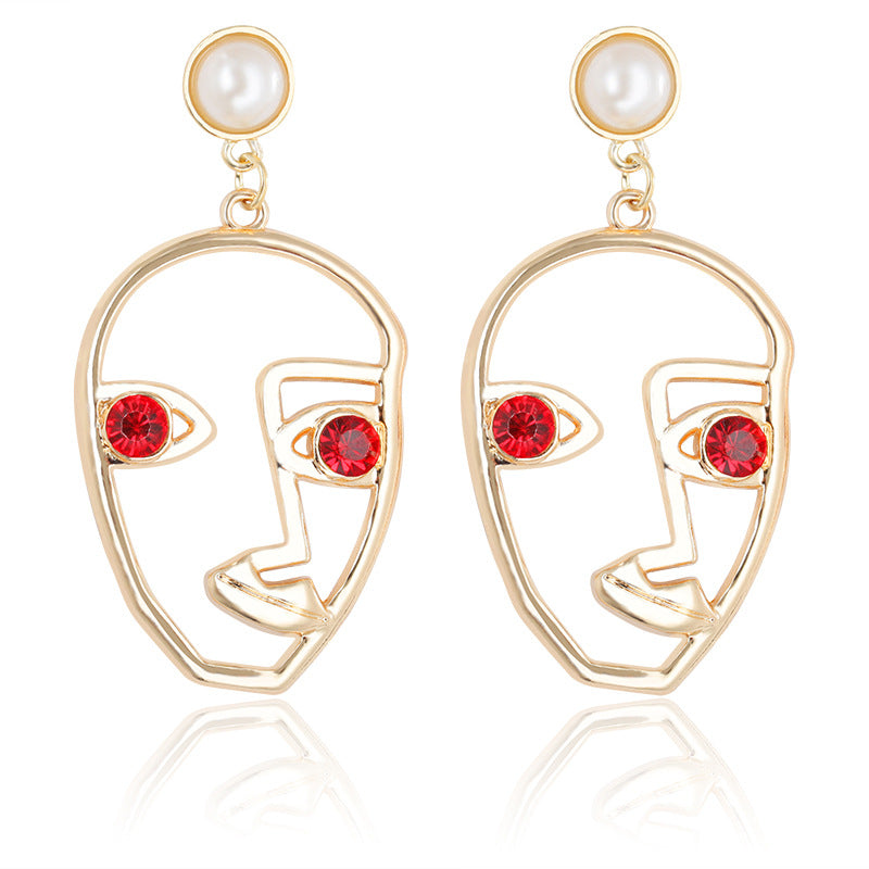 Hollow Face Design Earrings