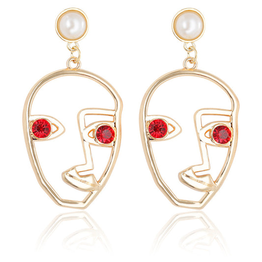 Hollow Face Design Earrings