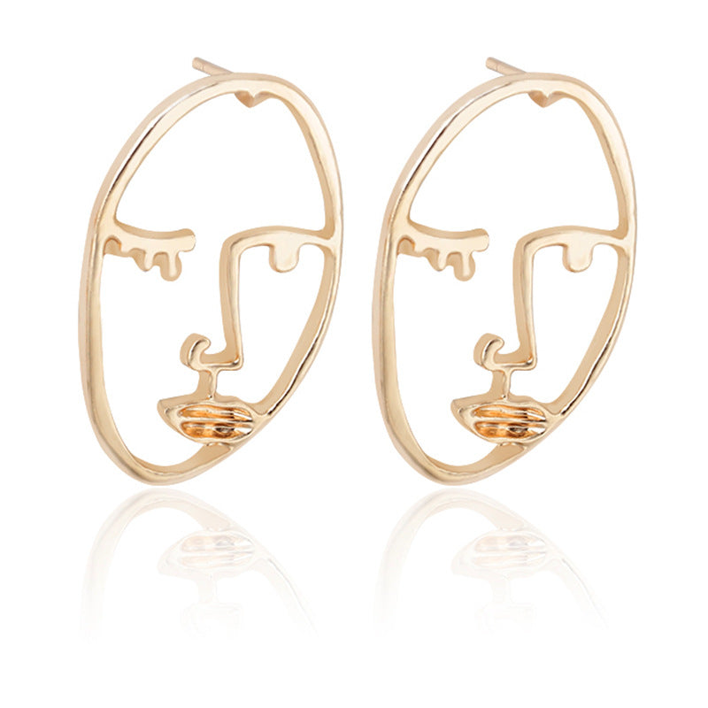 Hollow Face Design Earrings