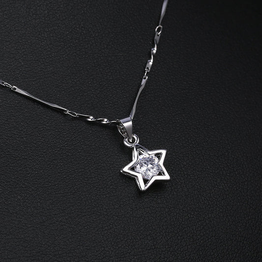 Star Zircon Pendant Necklace Women X648-6