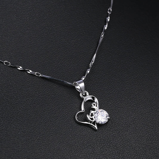 Love Letter Zircon Pendant Necklace X648-5