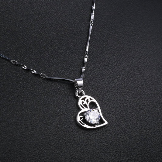 Heart Zircon Pendant Necklace X648-3 