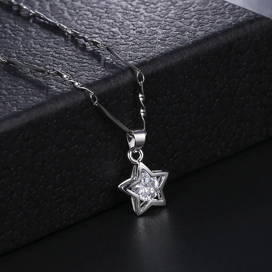 Star Zircon Pendant Necklace Women X648-6