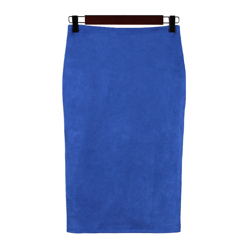 Faux Suede Pencil Skirt Women