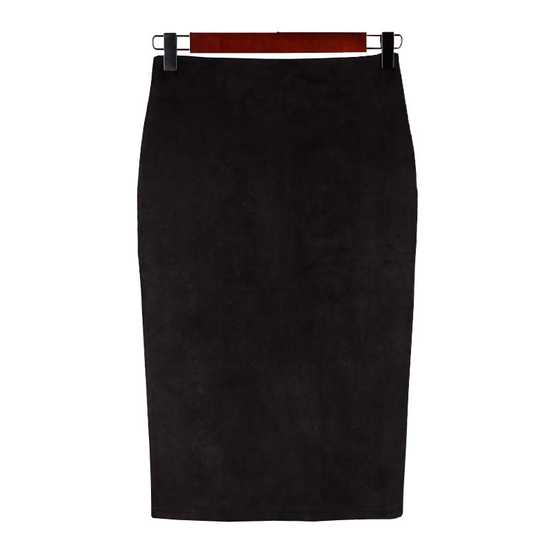 Faux Suede Pencil Skirt Women