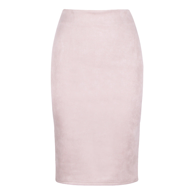 Faux Suede Pencil Skirt Women