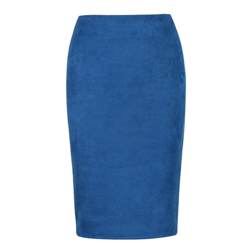 Faux Suede Pencil Skirt Women