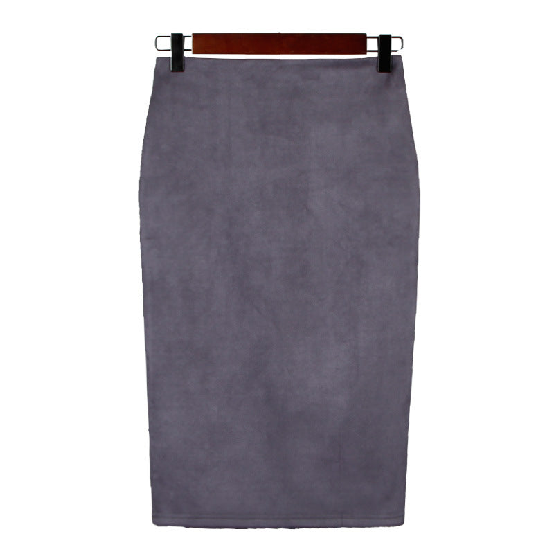 Faux Suede Pencil Skirt Women