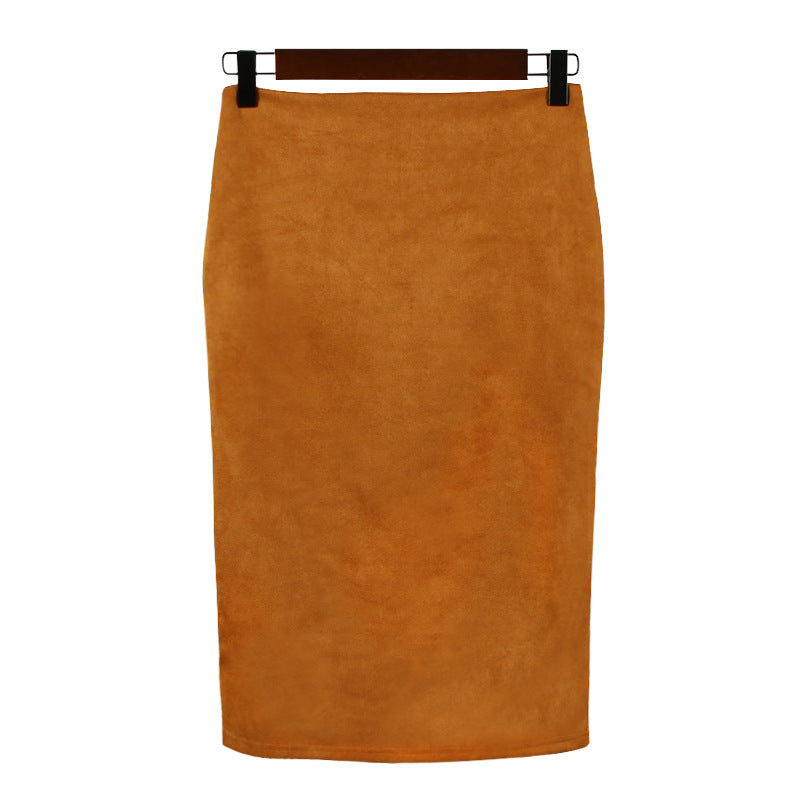 Faux Suede Pencil Skirt Women