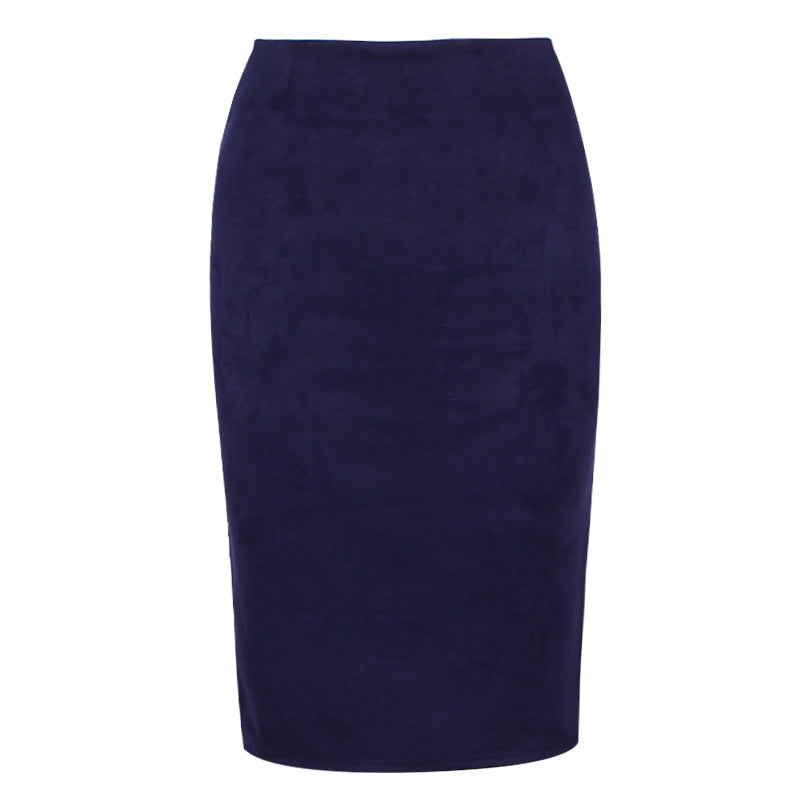 Faux Suede Pencil Skirt Women