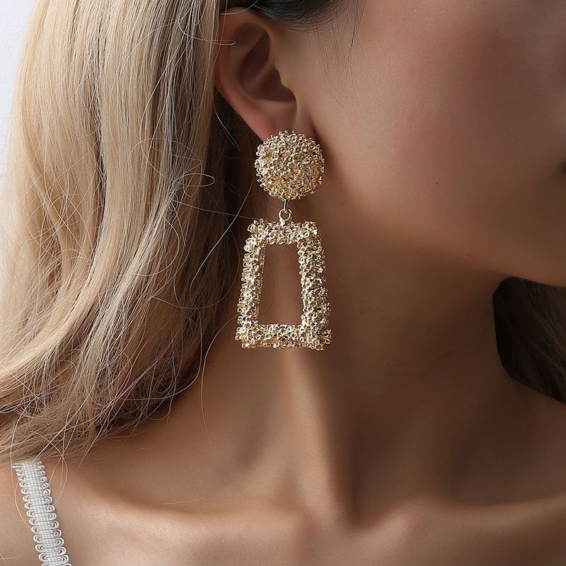 Embossed Trapezoid Earrings