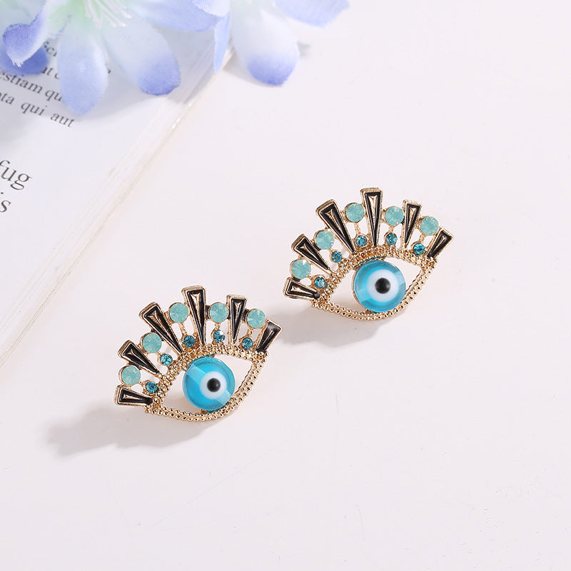 Rhinestone The Eye Earrings