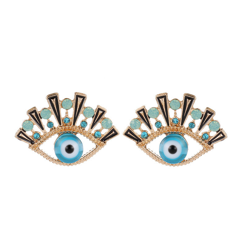 Rhinestone The Eye Earrings