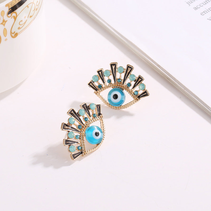 Rhinestone The Eye Earrings