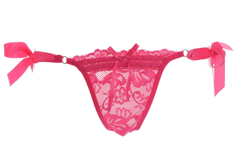 Women's Lingerie Lace Thong Side-open Strap Sexy Underwear.