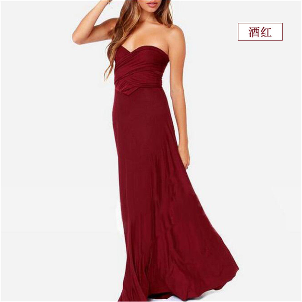 Women Multi Way Wrap Long Dress Bridesmaid Dress Evening Dress.