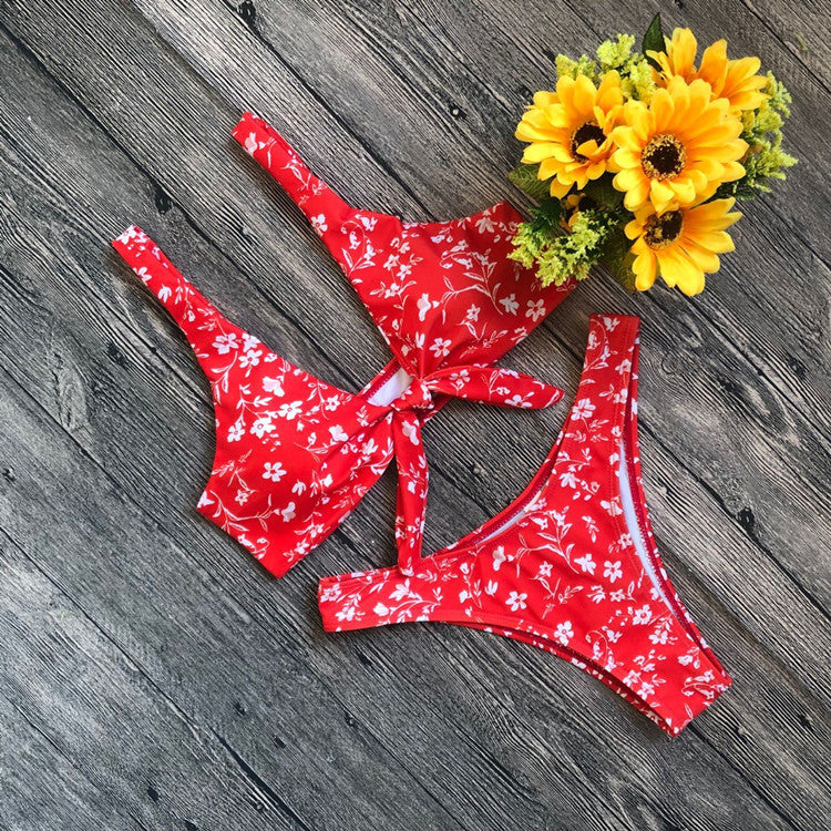 Floral Knot Bikini Set Swimsuit Beach Wear