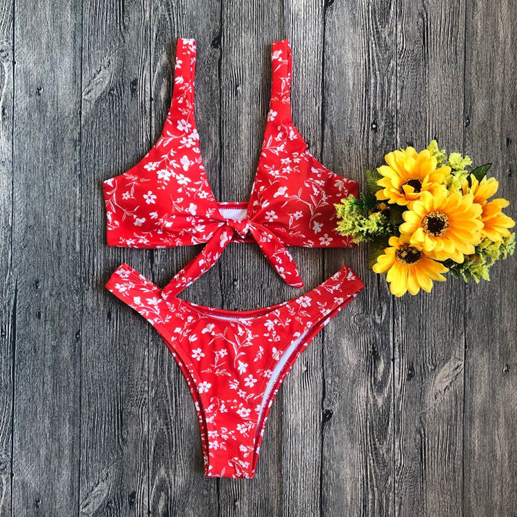 Floral Knot Bikini Set Swimsuit Beach Wear