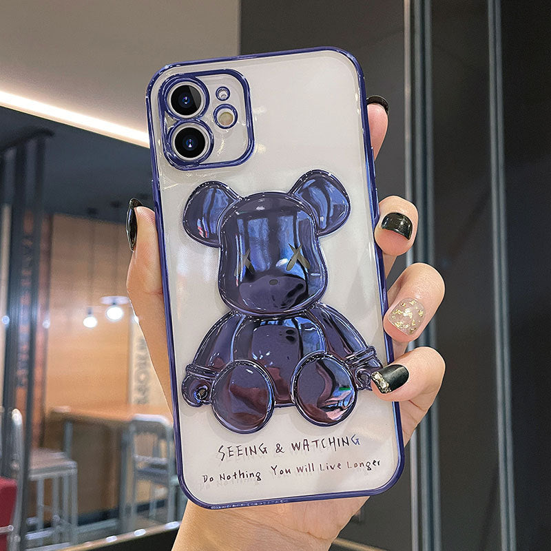 Luxury 3D Electroplating Bear designs iPhone Cases