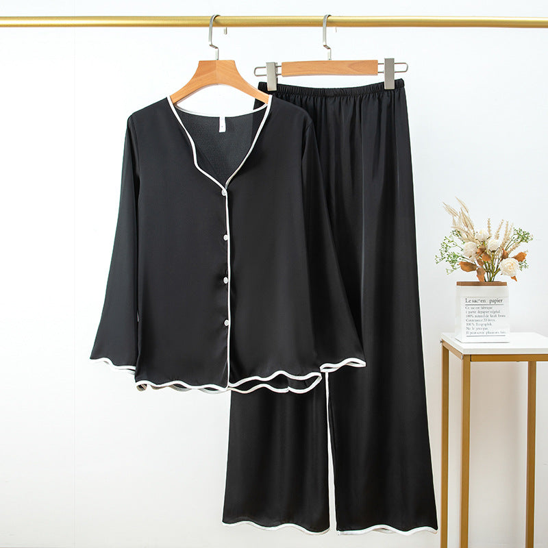 Black Plain Top & Pants Pajama Sets - M I I X A S