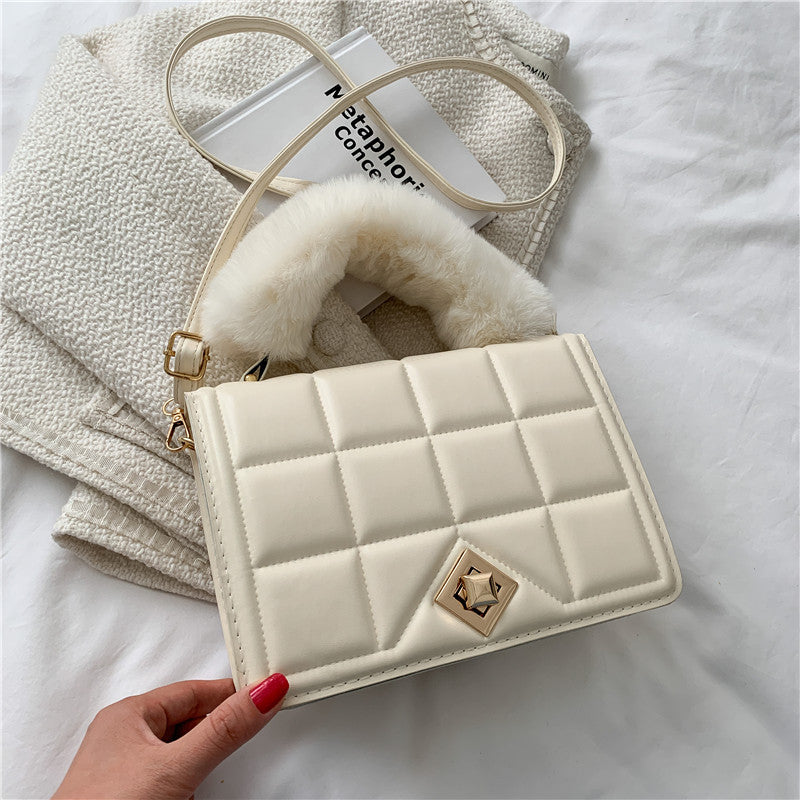 Fluffy Top Handle Crossbody Bag - M I I X A S