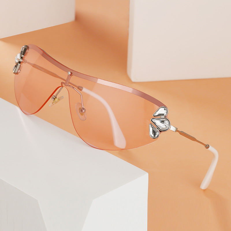 Half-frame Diamond Sunglasses