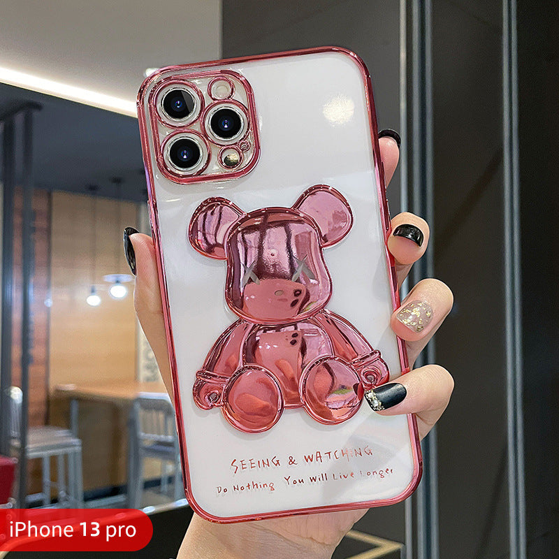 Luxury 3D Electroplating Bear designs iPhone Cases