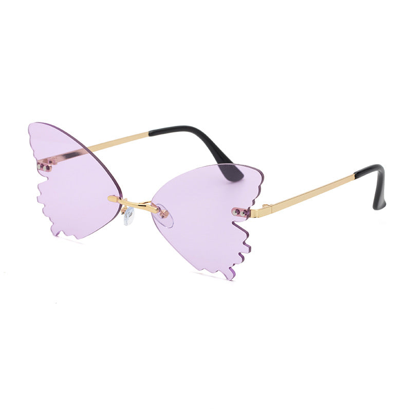 Butterfly Design Gradient Frameless Sunglasses