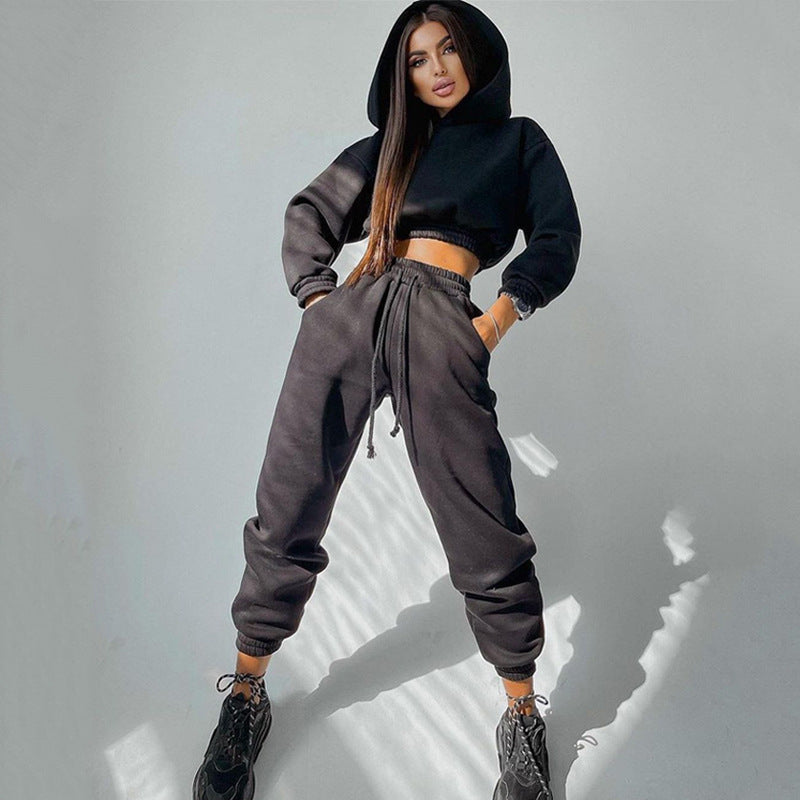 Hoodies Top Track Pant Two Piece Set