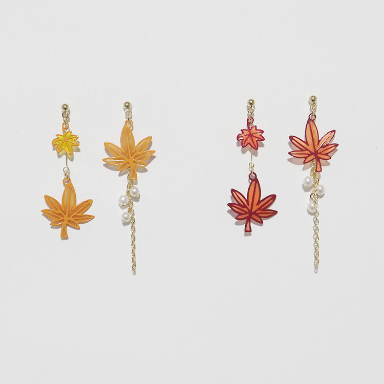 Maple Leaves Design Earrings/Clip on Earrings