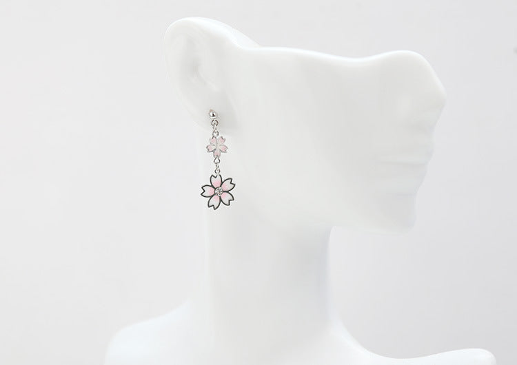 Sakura Floral Cat Earrings/Clip on Earring