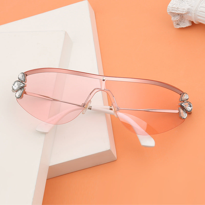 Half-frame Diamond Sunglasses