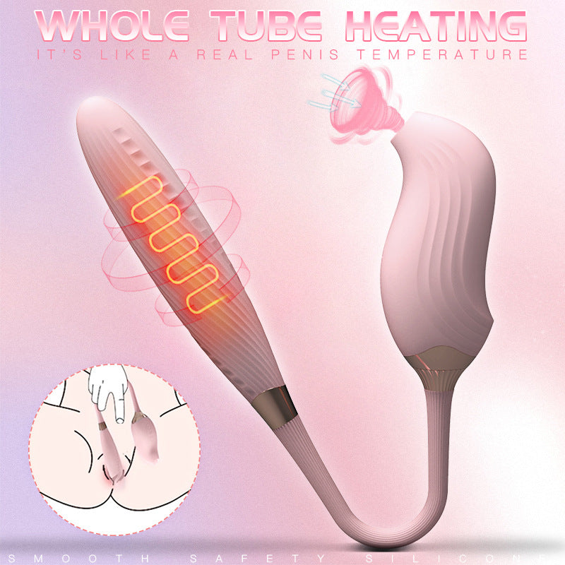 Rechargeable Sex Toy Double Head Heating Vibrator Clitoral Suction - M I I X A S