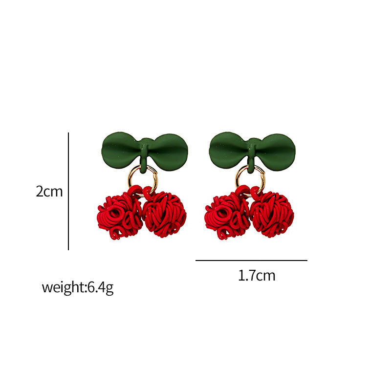 Red Cherry Stud Earrings