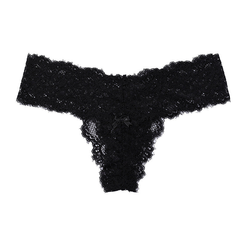 Floral Lace Scallop Trim Thong - M I I X A S