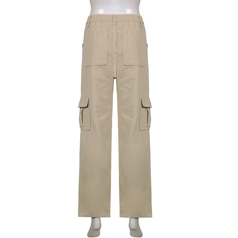 Cargo Jean Flap Pocket High Waist Pant