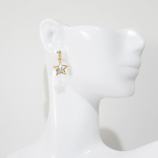 Stars Zircon Earrings/Clip on Earrings