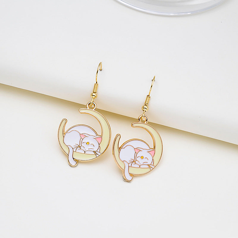 Oil Drop Colorful Cartoon Series Stud Earrings